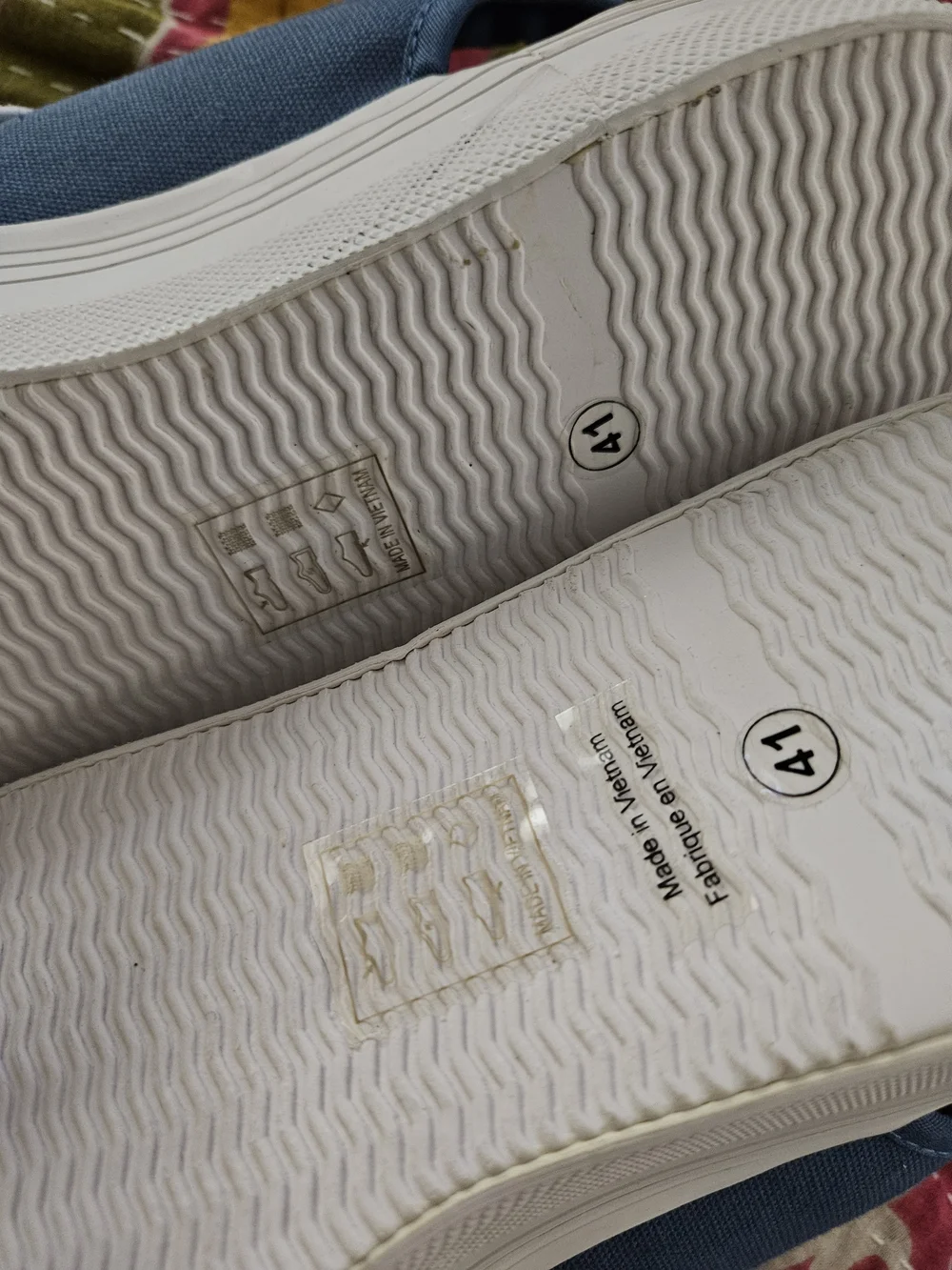 Blue Canvas Sling Back Sneakers - White Laces